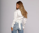 Smooth Moves – Kurze Satinbluse